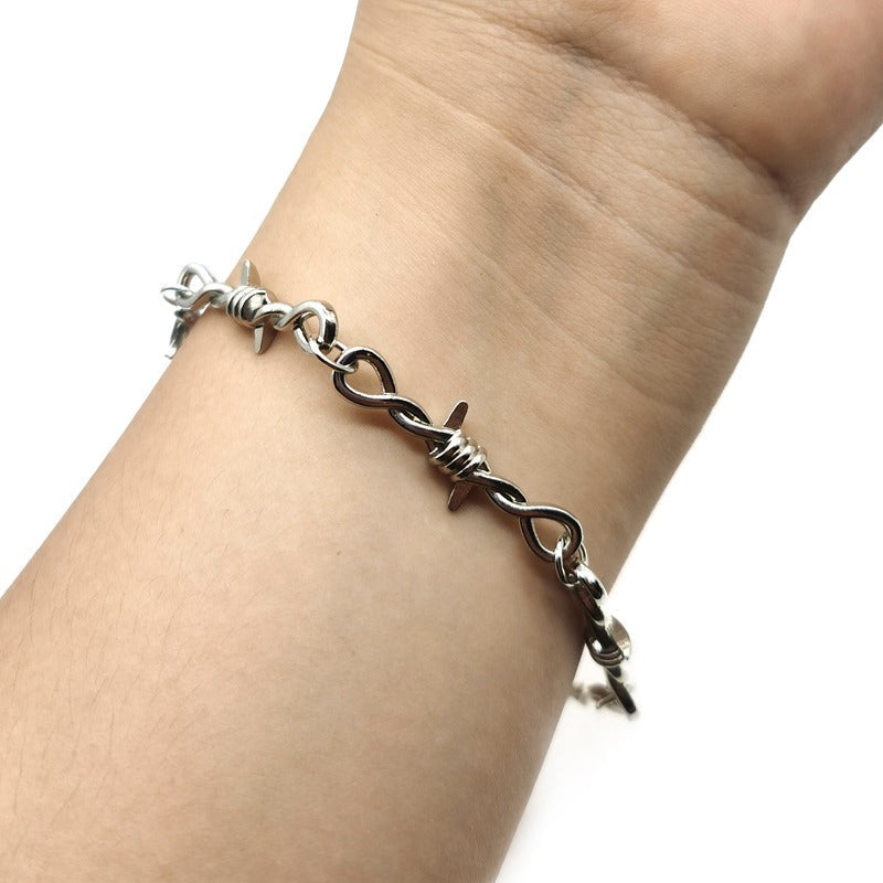 Men's And Women's Iron Wire Bracelet With Thorns / Gothic Style Barbed Wire Unisex Jewelry - HARD'N'HEAVY