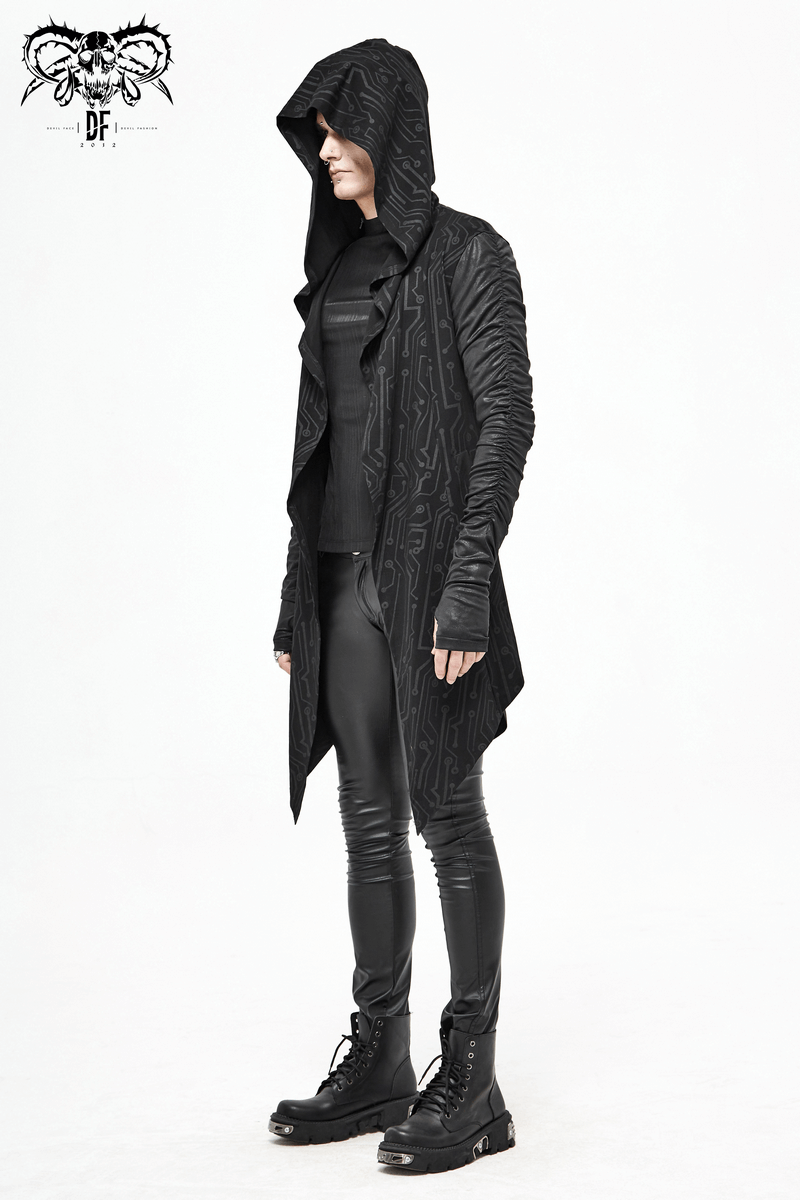 Men's Asymmetric and Pointed Hem Coat / Gathered Sleeves Coats Cyberpank Style - HARD'N'HEAVY