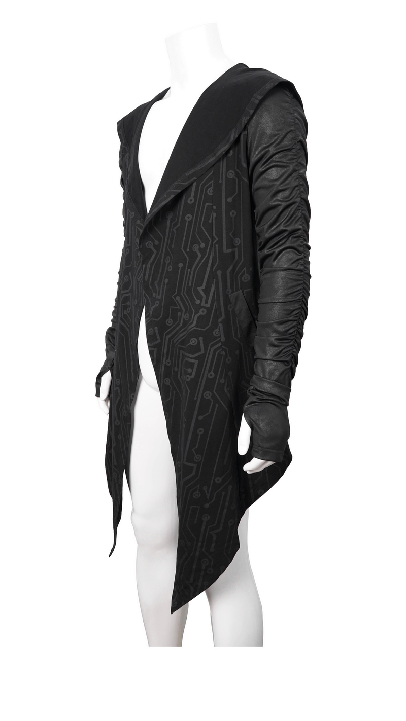 Men's Asymmetric and Pointed Hem Coat / Gathered Sleeves Coats Cyberpank Style - HARD'N'HEAVY