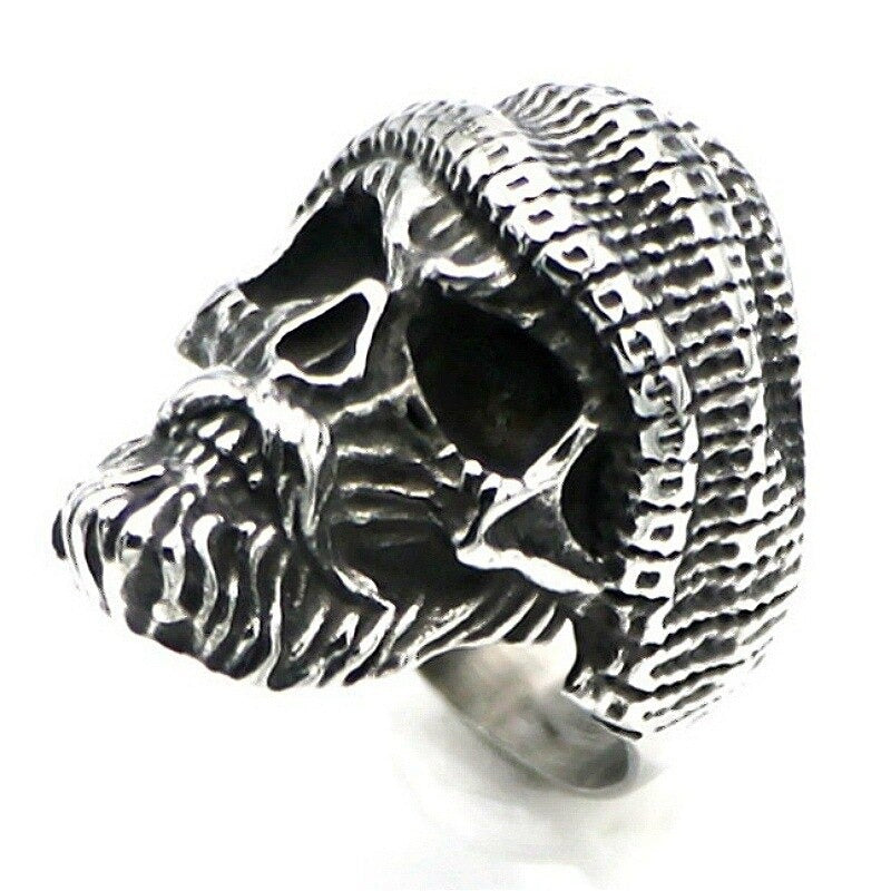 Men's Bearded Skull Ring Wearing Hat / Uncle Styling Ring Pirate Modeling Male Ring / Cool Rings - HARD'N'HEAVY