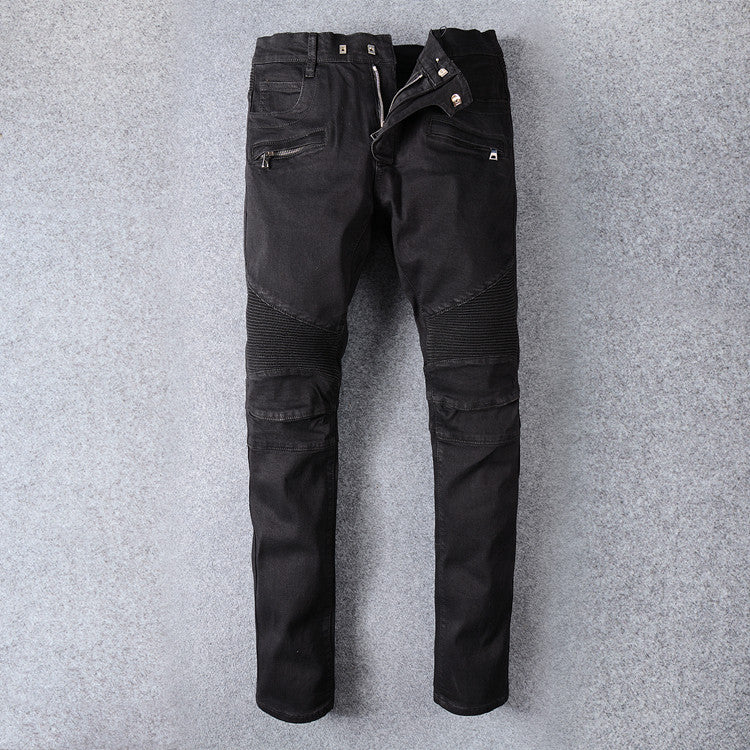 Black Biker Ripped Jeans Mens Men's Black High Waisted Skinny Jean