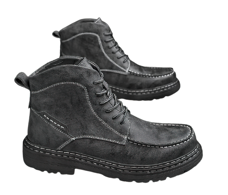 Men's Casual Warm Motorcycle Boots / Male Waterproof Ankle Shoes Of Plush Inside - HARD'N'HEAVY