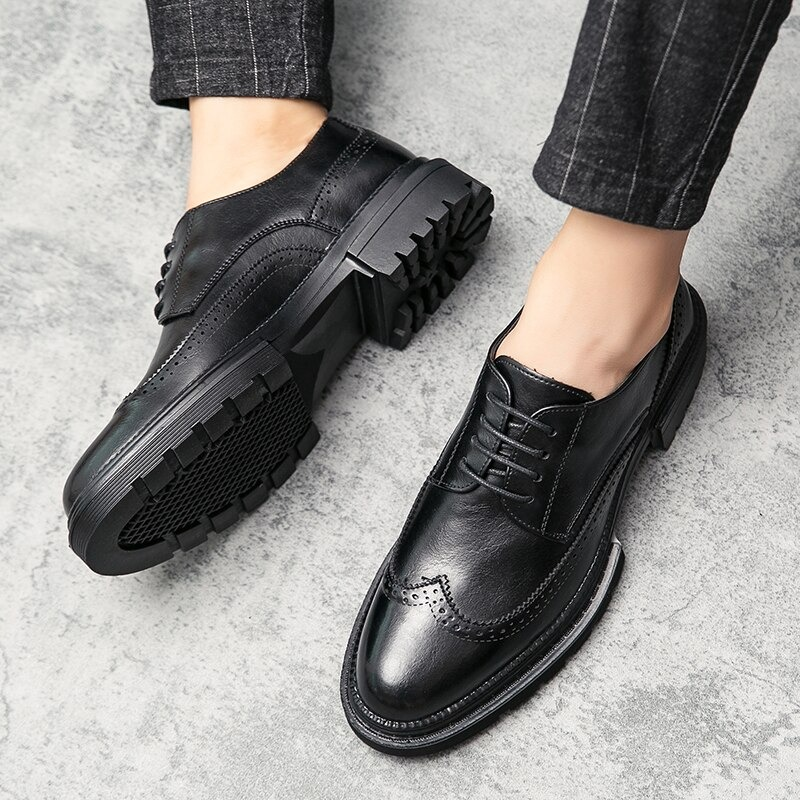 Men's Comfortable Leather Dress Shoes / Fashion Brand Oxford Shoes for Men / Casual Formal Footwear - HARD'N'HEAVY