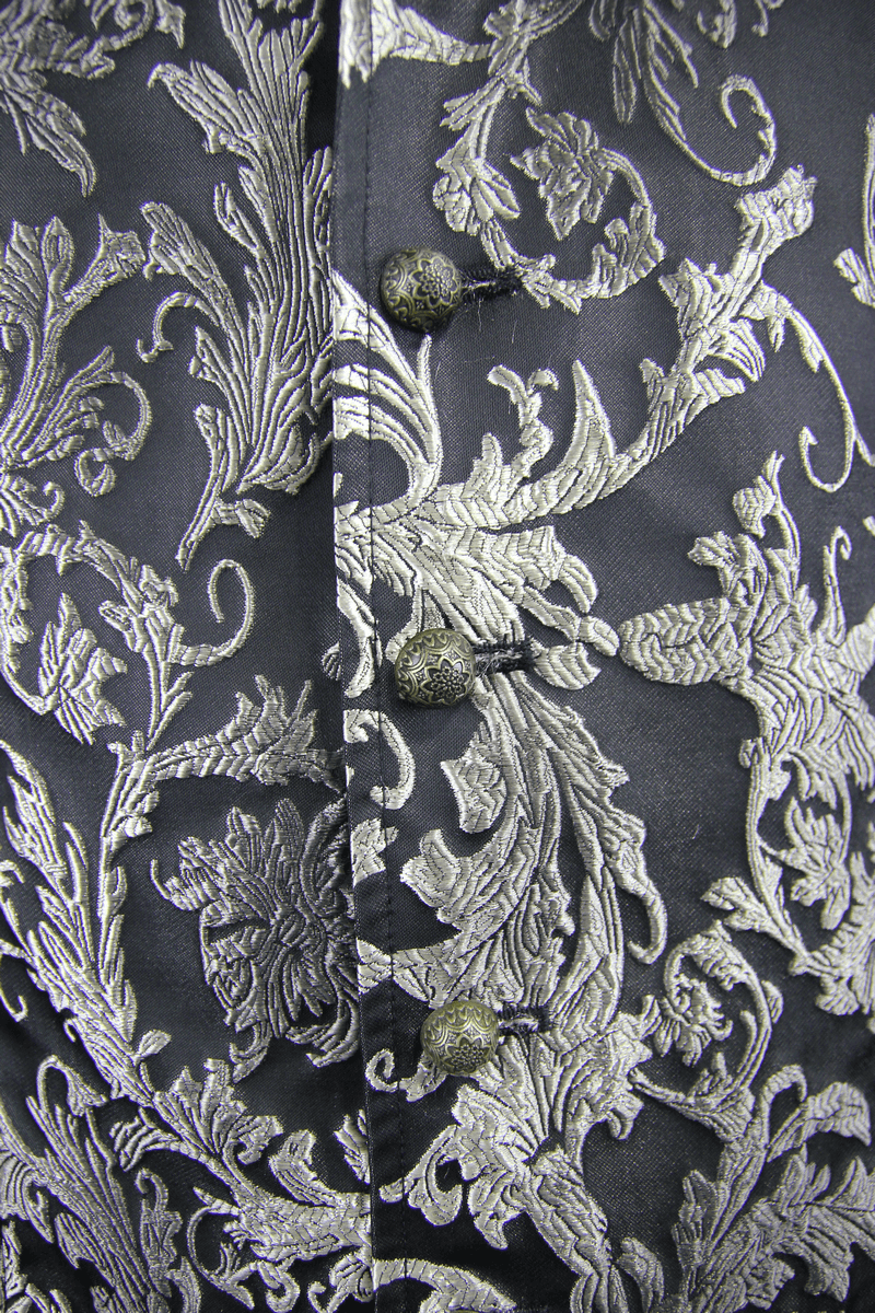 Men's Gothic Embroidered Waistcoat / Steampunk Turn-down Collar Waistcoat - HARD'N'HEAVY