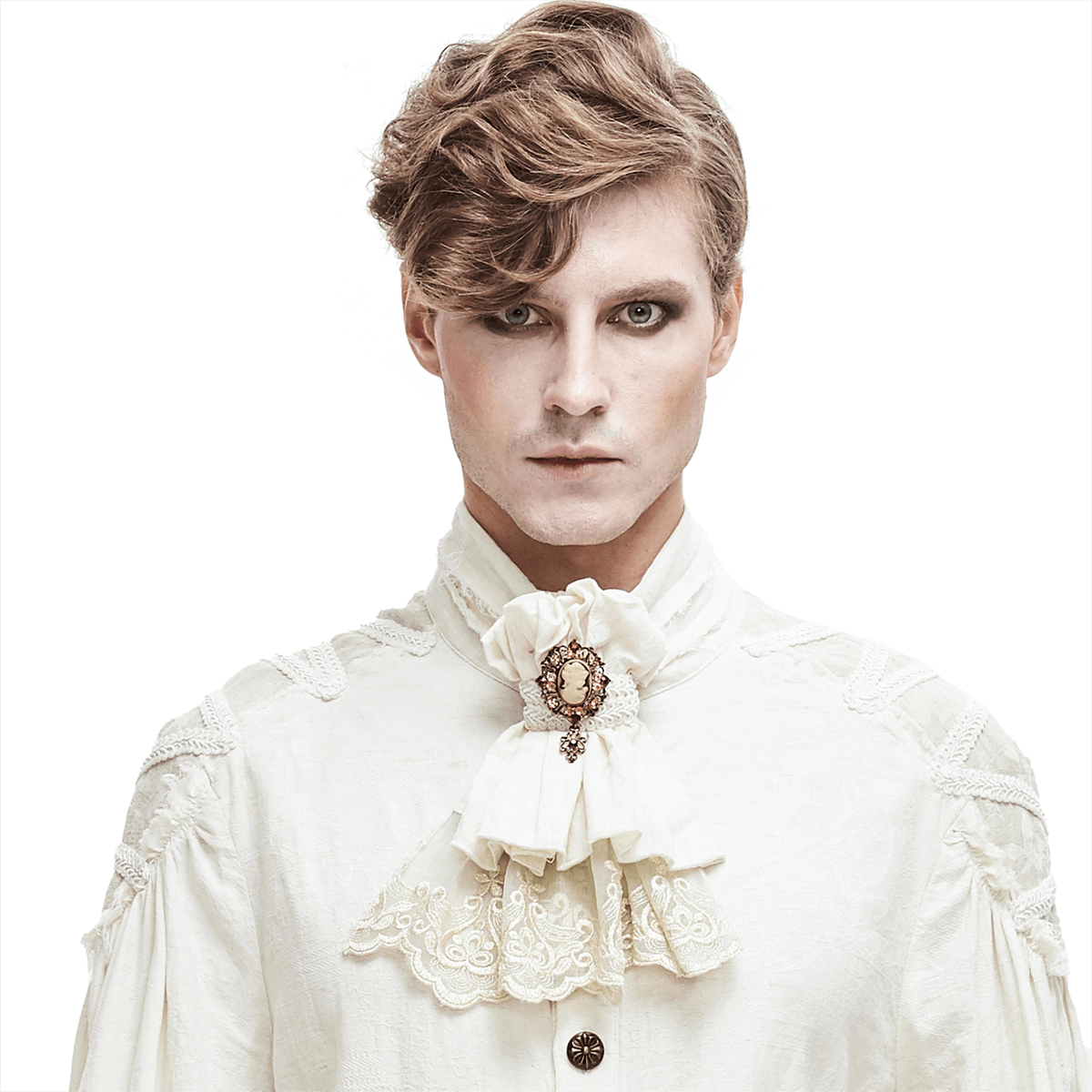 Men's Gothic White Cotton Tie for Shirt / Gorgeous Retro Neckties / Alternative Fashion - HARD'N'HEAVY