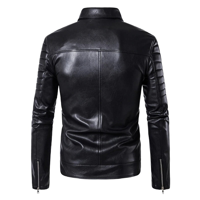 Men's Leather Biker Jacket / Slim Leather Clothing - HARD'N'HEAVY