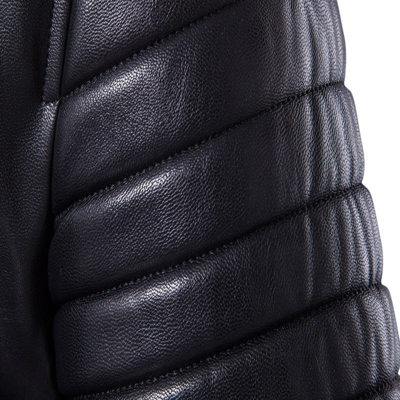 Men's Leather Biker Jacket / Slim Leather Clothing - HARD'N'HEAVY