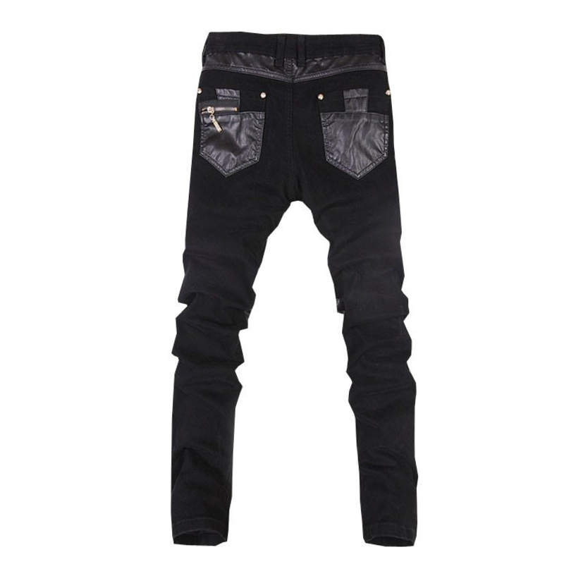 Men's Leather Pants in Gothic Style / Biker's Skinny Cotton Pants - HARD'N'HEAVY