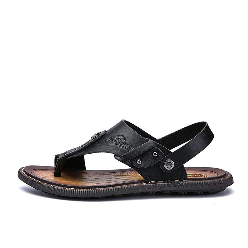 Men's Leather Sandals / Summer Soft Leisure Shoes / Alternative Fashion - HARD'N'HEAVY