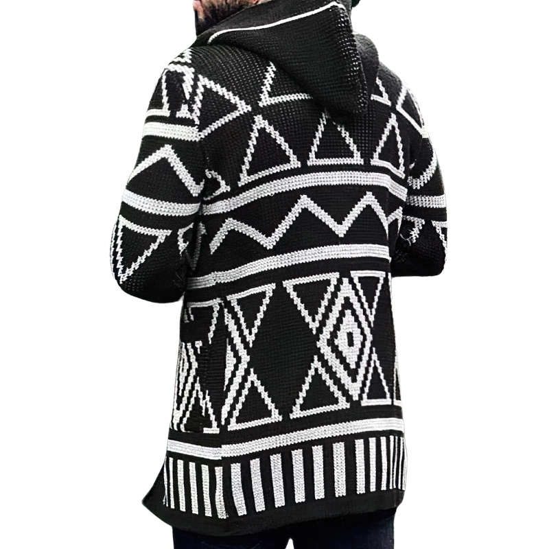 Men's Long Sleeve Hooded Knitting Sweater / Fashion Graphics Print Cardigans / Sexy Male Clothing - HARD'N'HEAVY