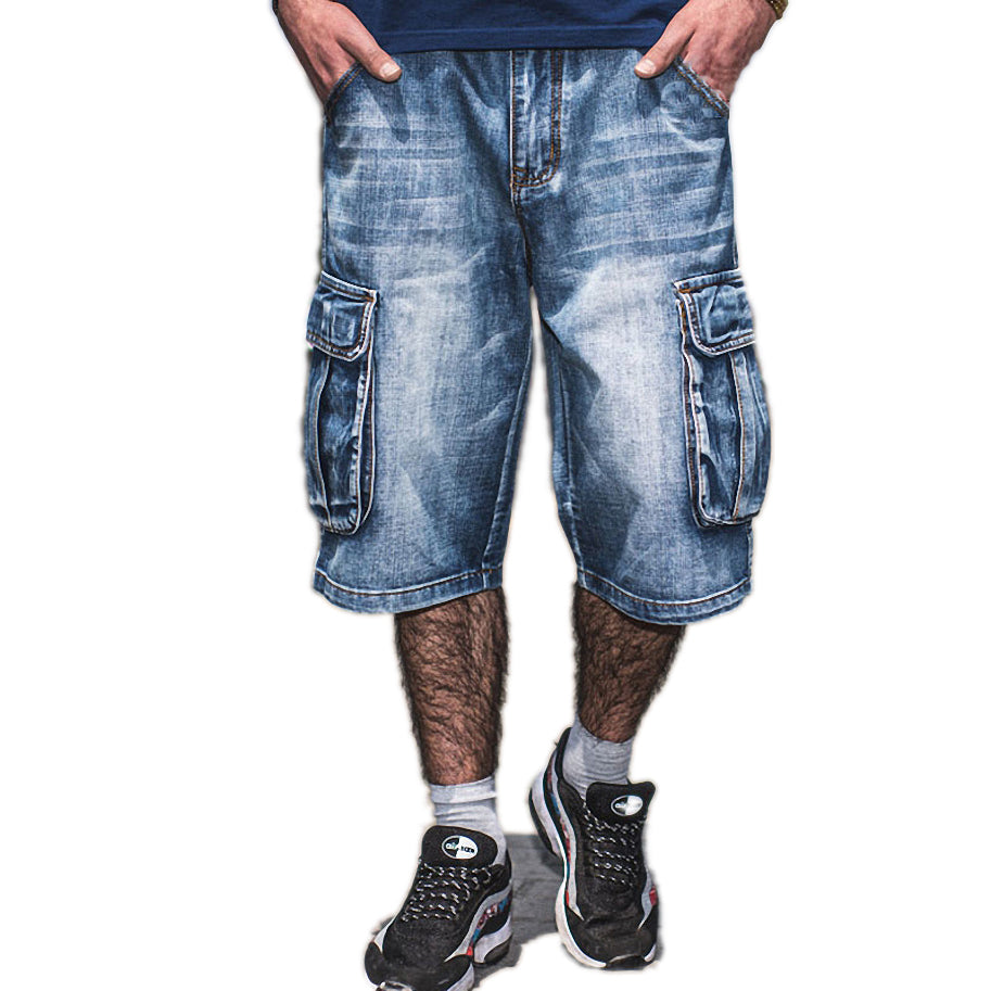 Men's Loose baggy / Short Skateboard jeans / Rave outfits - HARD'N'HEAVY