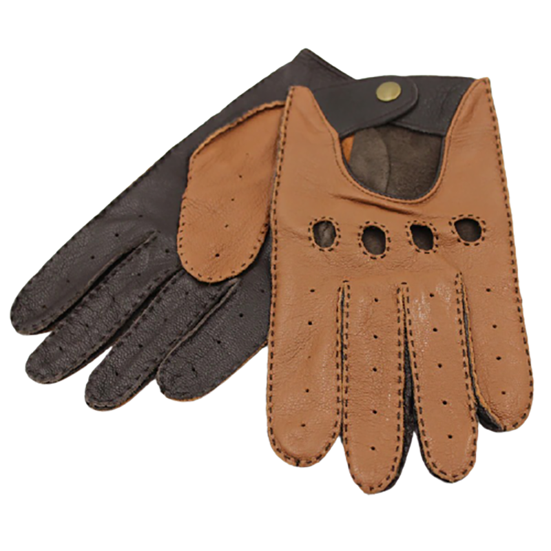Men's Motorcycle Riding Gloves / Classic Genuine Leather Gloves to the Wrist With Full Fingers - HARD'N'HEAVY