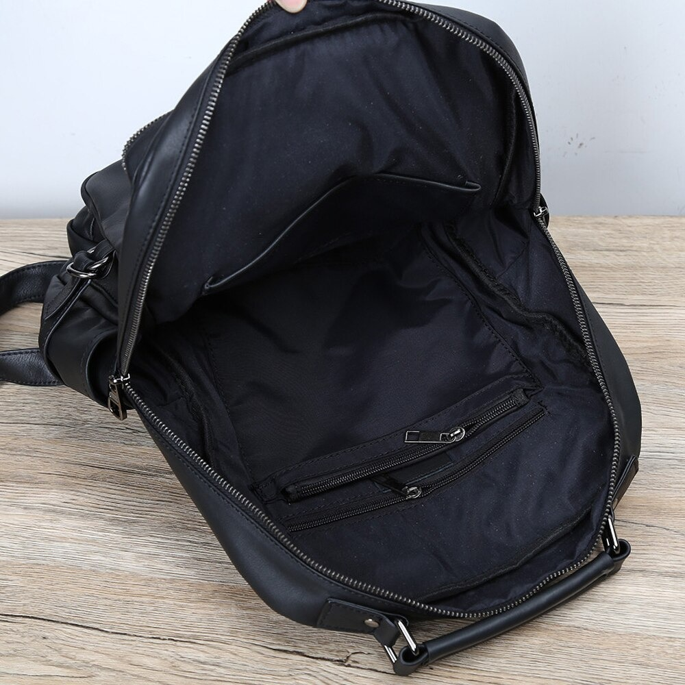 Men's Multifunction Business Leather Laptop Backpack / High Grade Waterproof Travel Packsack - HARD'N'HEAVY