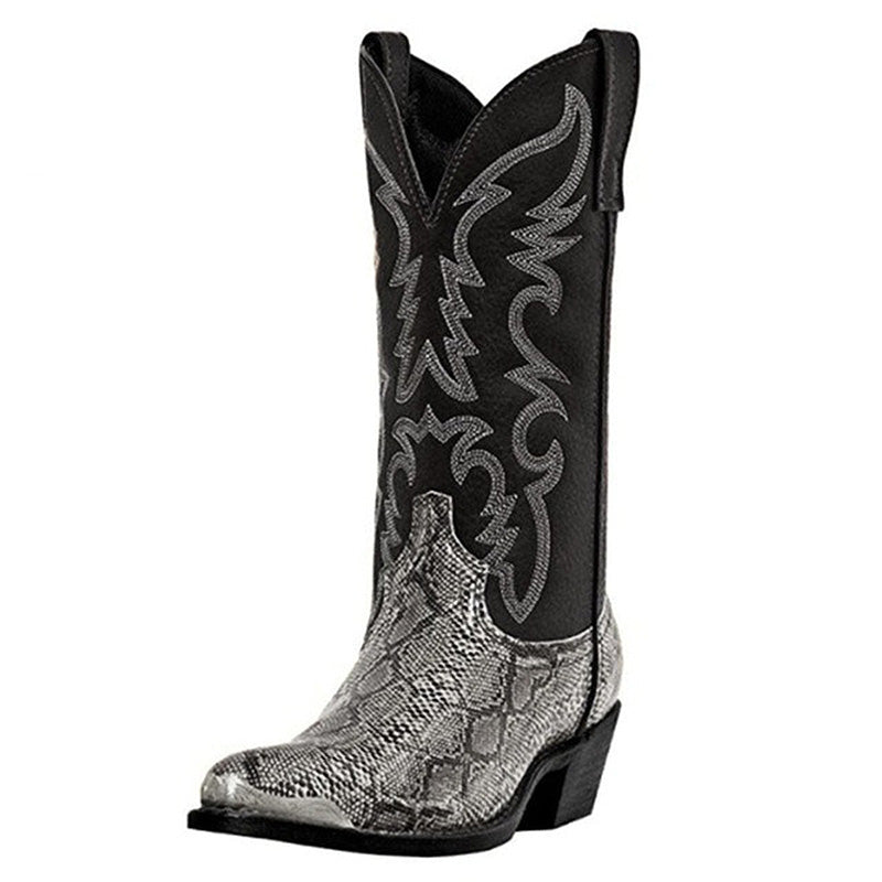 Men's PU Leather Slip on Boots in Cowboy Style / Hombre Breathable Male Boots - HARD'N'HEAVY