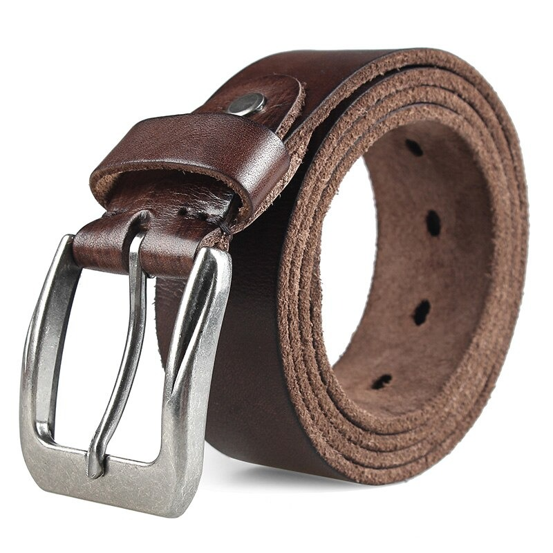 Men's Real Leather Belt for Jeans / Vintage Belt with Pin Buckle / Casual Men's Accessories - HARD'N'HEAVY