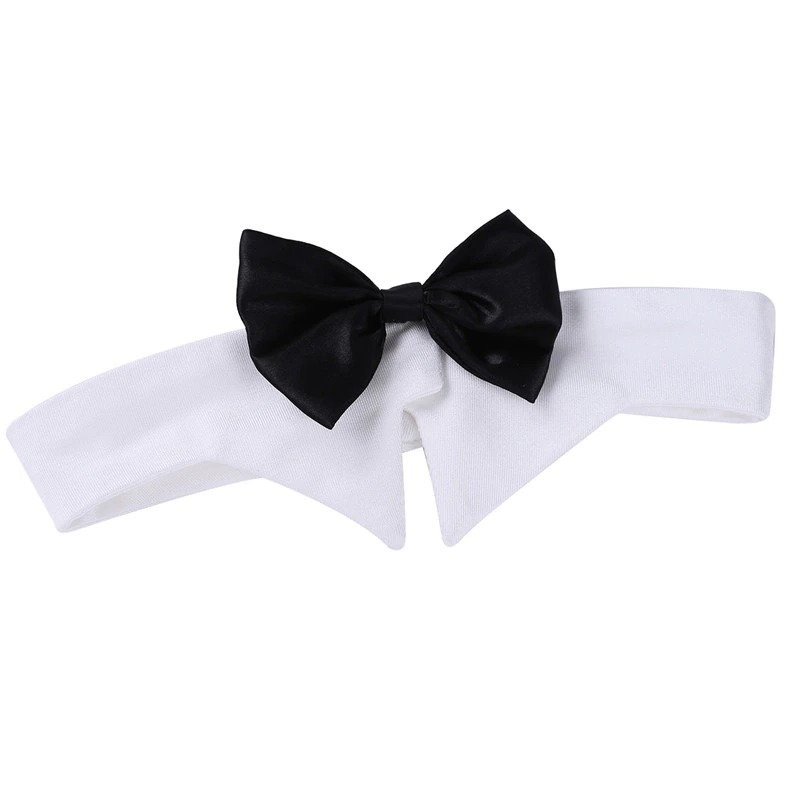 Classic white bow tie for men's sexy tuxedo roleplay costume, perfect for waiter-themed outfits.