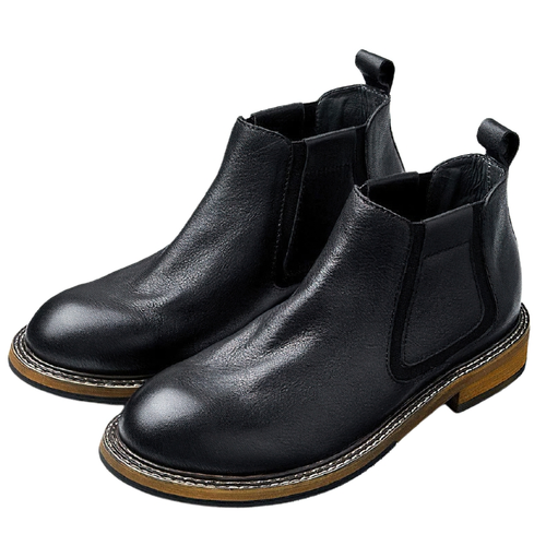 Men's Soft Leather Ankle Boots / Casual Round Toe Warm Boots / Alternative Fashion Footwear