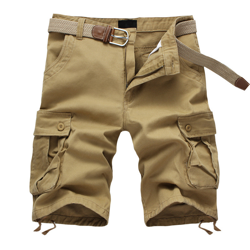Men's Solid Cargo Shorts / Casual Military Style Male Shorts / Beach Bermuda Short Pants - HARD'N'HEAVY