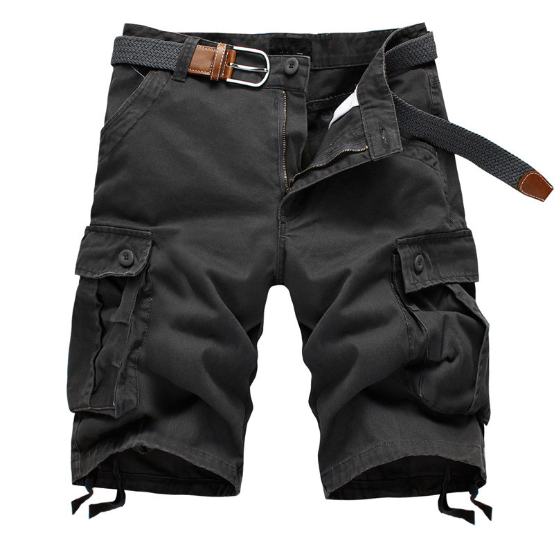 Men's Solid Cargo Shorts / Casual Military Style Male Shorts / Beach Bermuda Short Pants - HARD'N'HEAVY