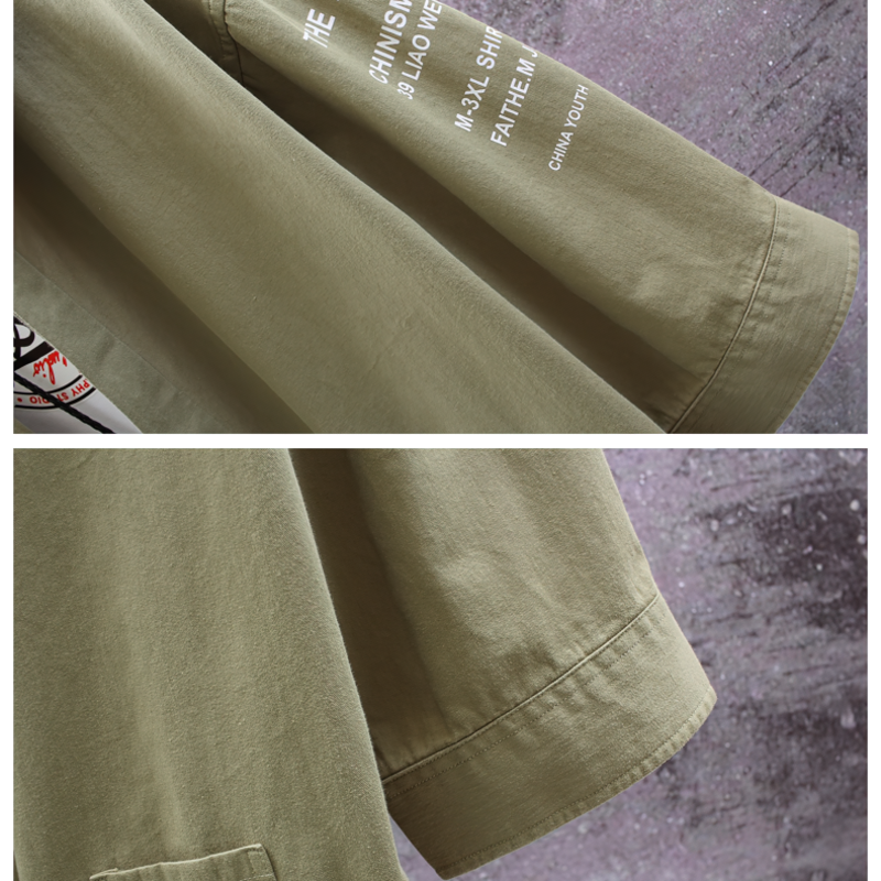 Men's Solid Military Short Sleeves Shirt / Cotton Breathable Chemise / Male Army Shirt - HARD'N'HEAVY