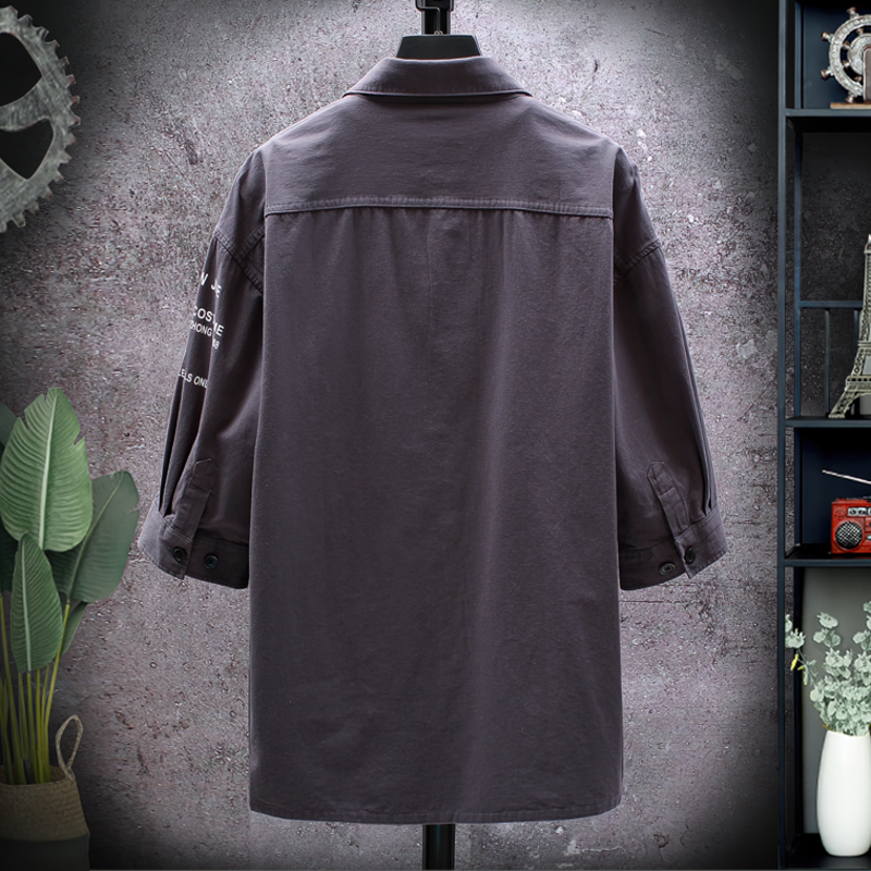 Men's Solid Military Short Sleeves Shirt / Cotton Breathable Chemise / Male Army Shirt - HARD'N'HEAVY