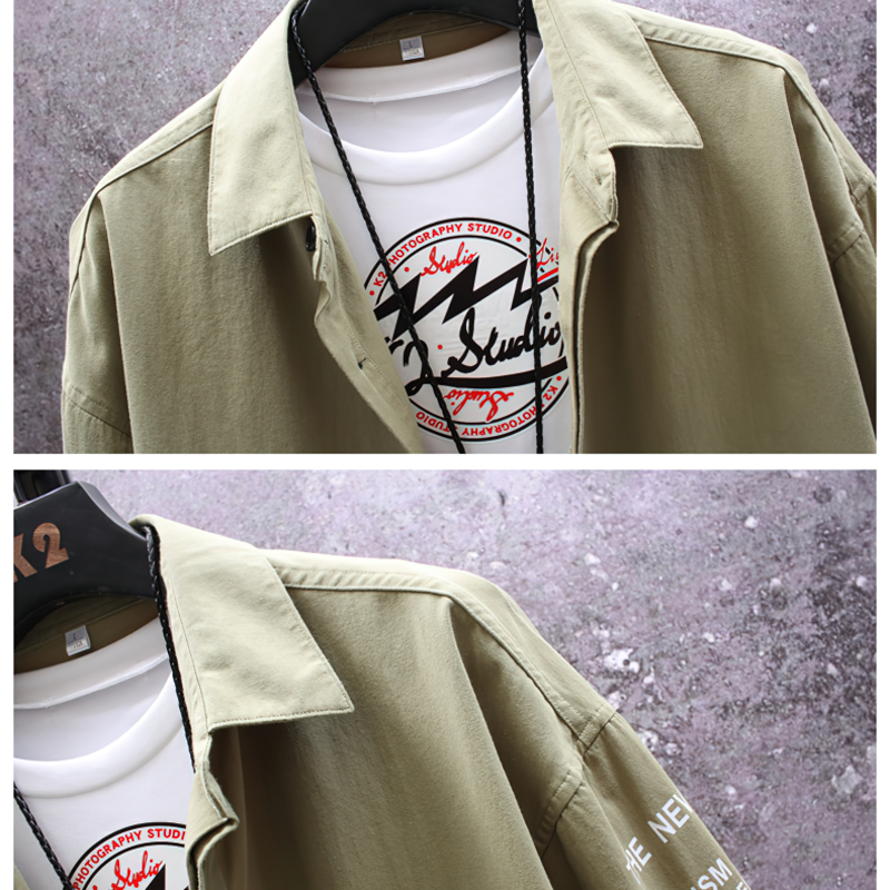 Men's Solid Military Short Sleeves Shirt / Cotton Breathable Chemise / Male Army Shirt - HARD'N'HEAVY