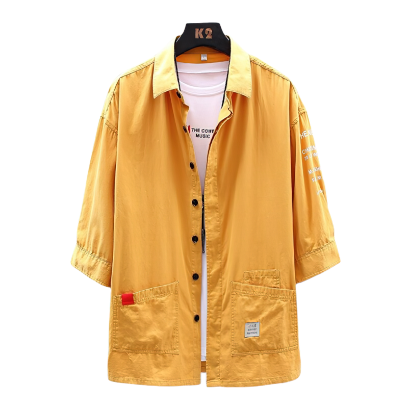 Men's Solid Military Short Sleeves Shirt / Cotton Breathable Chemise / Male Army Shirt - HARD'N'HEAVY