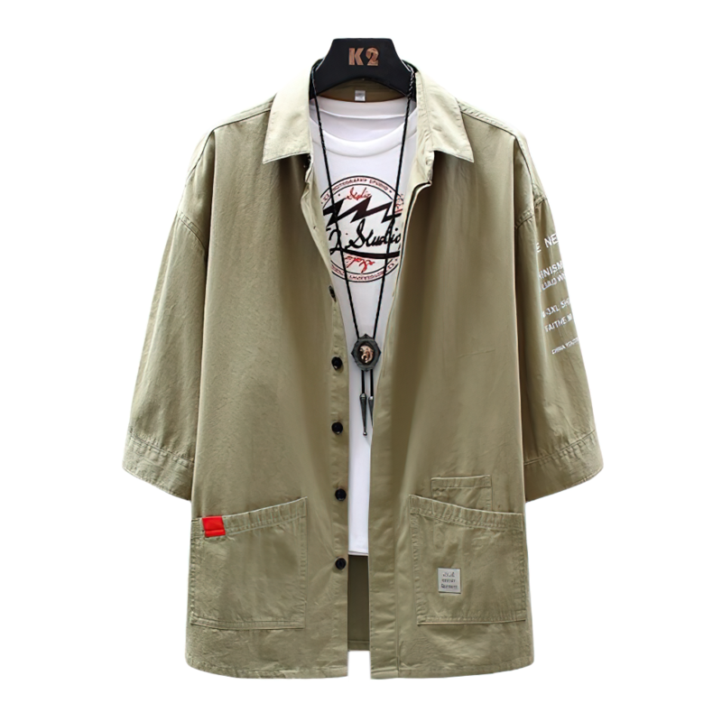 Men's Solid Military Short Sleeves Shirt / Cotton Breathable Chemise / Male Army Shirt - HARD'N'HEAVY