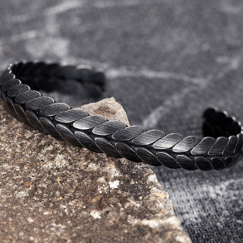 Men's Stainless Steel Jewelry / Black Vintage Bracelet / Rock Style Bracelet For Men - HARD'N'HEAVY