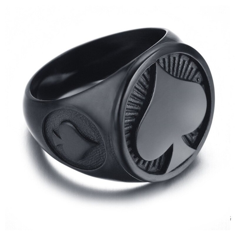 Men's Stainless Steel Ring With Spades / Vintage Rock Style Ring / Cool Steel Ring For Men - HARD'N'HEAVY