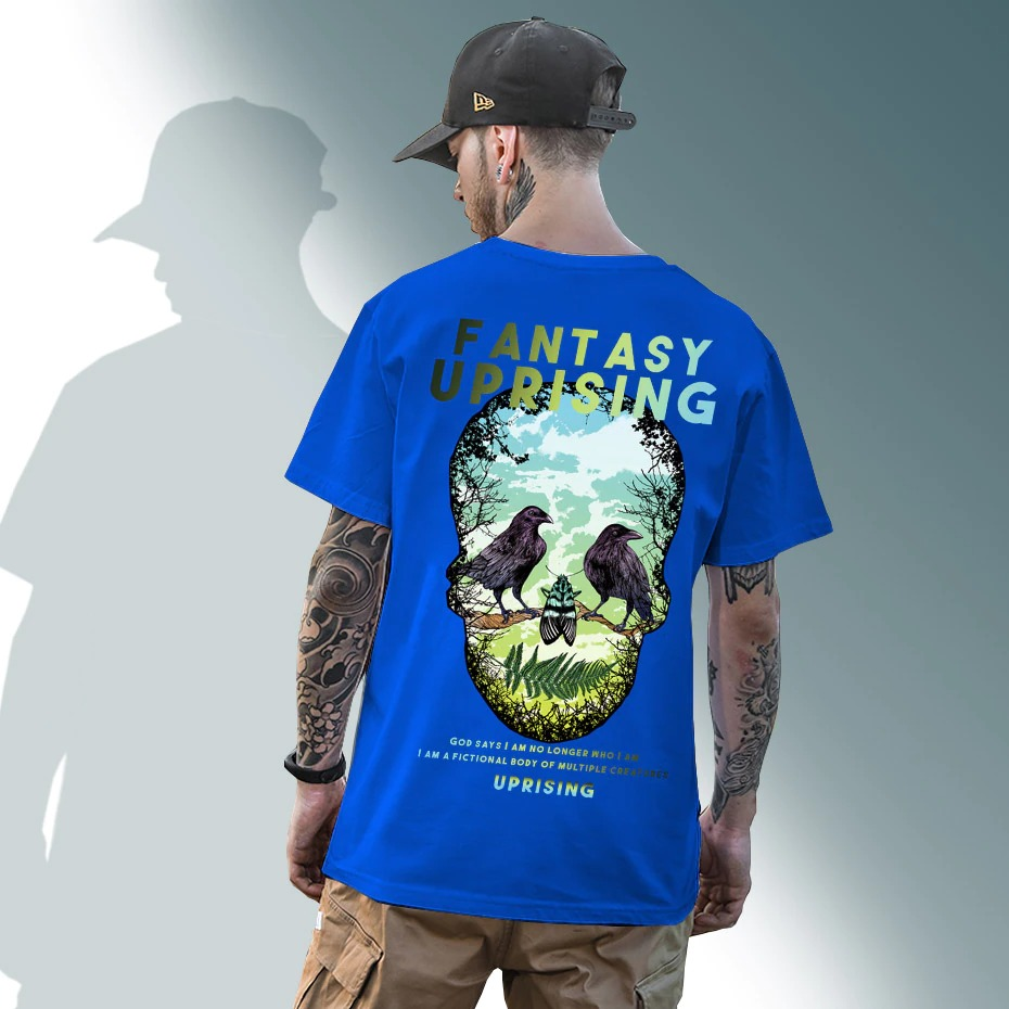 Men's T-Shirt with Fashion Skull Print / Cool Gothic Short Sleeve T-Shirt - HARD'N'HEAVY