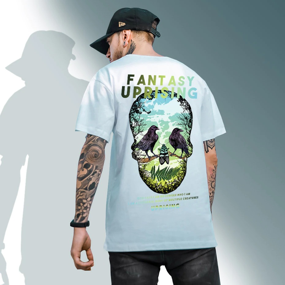 Men's T-Shirt with Fashion Skull Print / Cool Gothic Short Sleeve T-Shirt - HARD'N'HEAVY