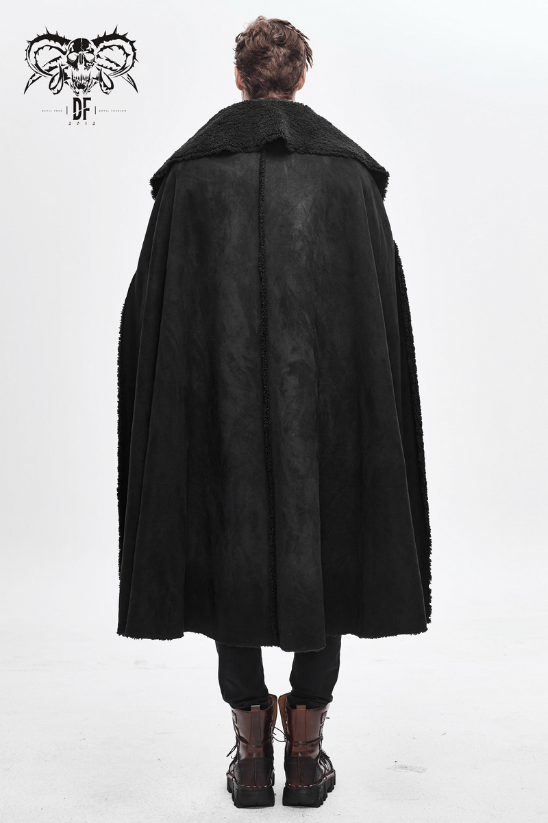 Men's Warm Irregular Cloak / Gothic Long Cloak with Buckled Straps / Alternative Clothing - HARD'N'HEAVY