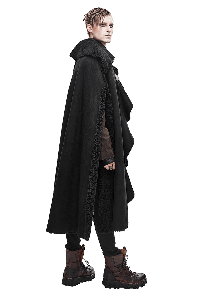 Men's Warm Irregular Cloak / Gothic Long Cloak with Buckled Straps / Alternative Clothing - HARD'N'HEAVY