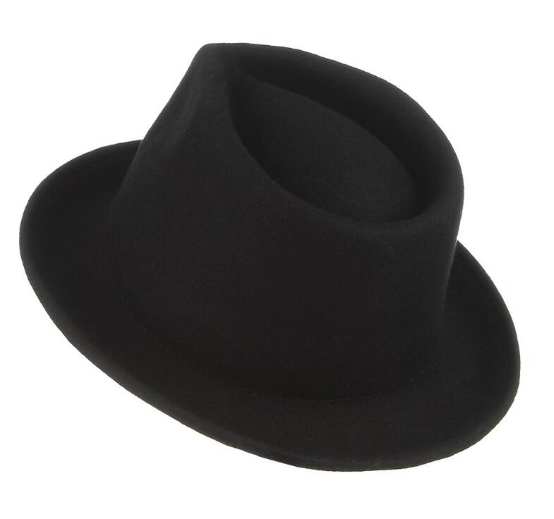 Men's Wool Fedora / Hat Male Curled Jazz Rock Fedora Cap / Gentlemen Alternative Fashion - HARD'N'HEAVY