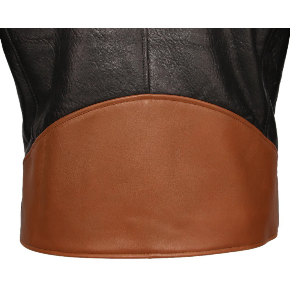 Men's Zipper Genuine Leather Jacket / Slim Fit Brown Jacket / Motorcycle Clothing - HARD'N'HEAVY