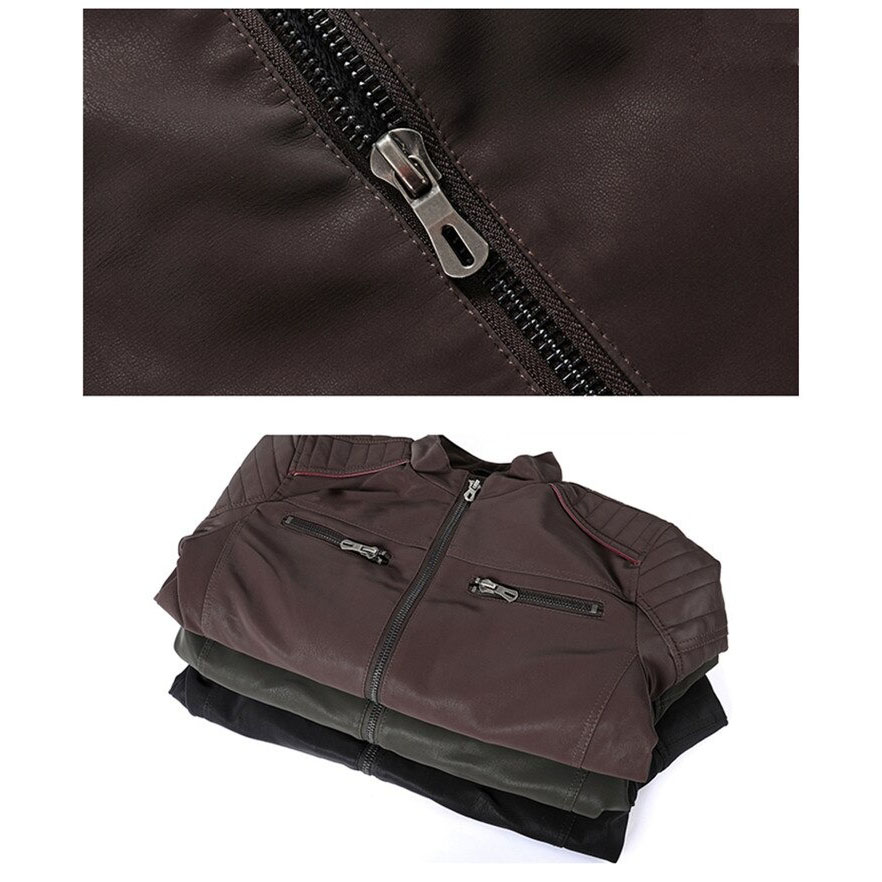 Men's Zipper Pu Leather Jackets / Trend Motorcycle Jacket / Alternative Clothing - HARD'N'HEAVY