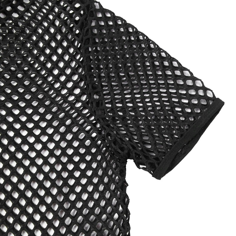 Mesh See-through Fishnet Tees for Men / Sexy Short Sleeve Male T-shirt in Rock Fashion - HARD'N'HEAVY