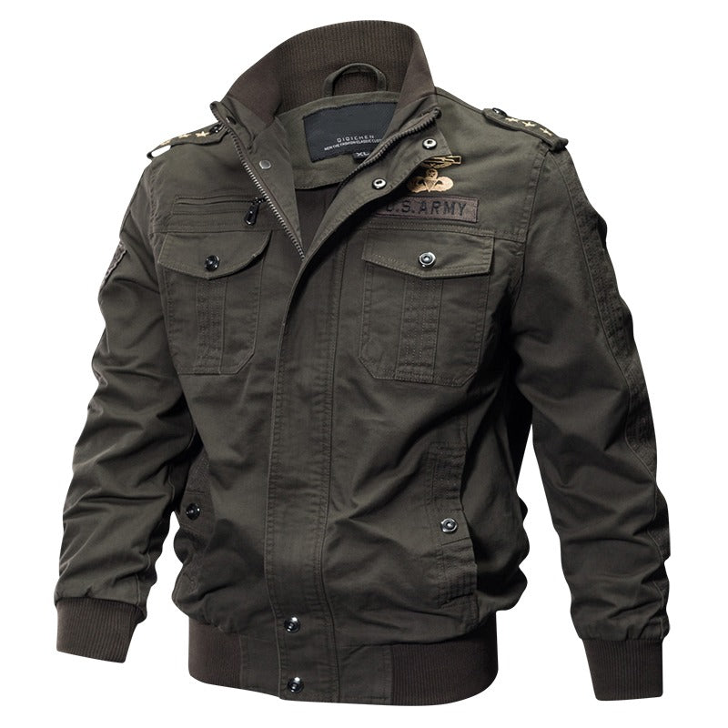 Military Air Force Jacket for Men / US Army Men Cotton Pilot Bomber Jacket Black - HARD'N'HEAVY
