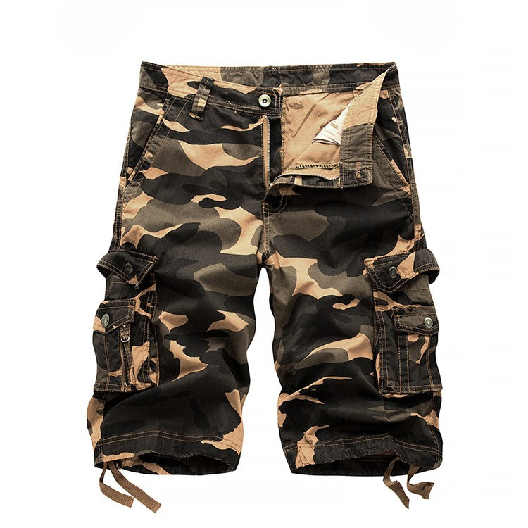 Military Camo Cargo Shorts / Alternative Fashion Camouflage Multi-Pocket Pants / Rave Outfits - HARD'N'HEAVY