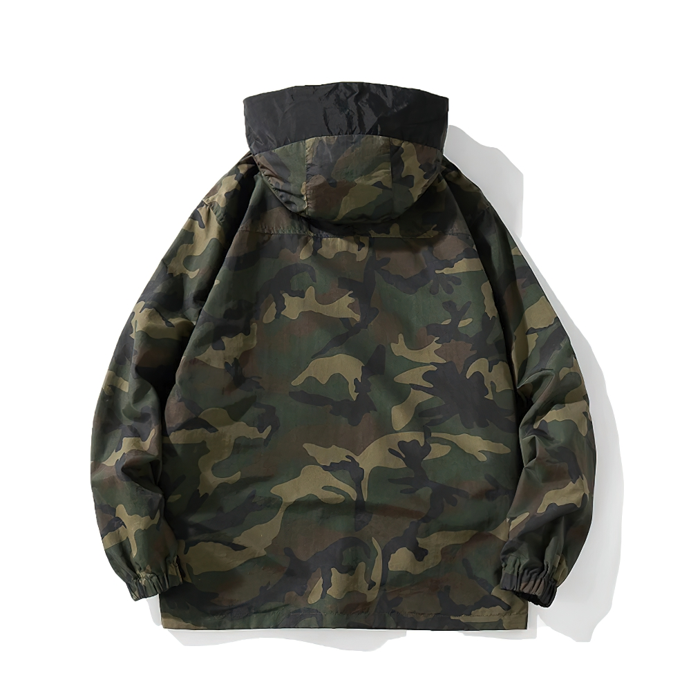 Military Camouflage Sweatshirt with Hood for Men / Fashion Loose Wear On Both Sides Clothes - HARD'N'HEAVY
