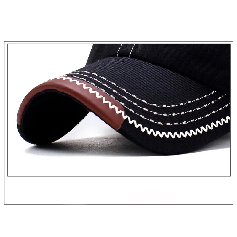 Close-up of a stylish military cap with embroidered details and contrasting stitching for a rock chic look.