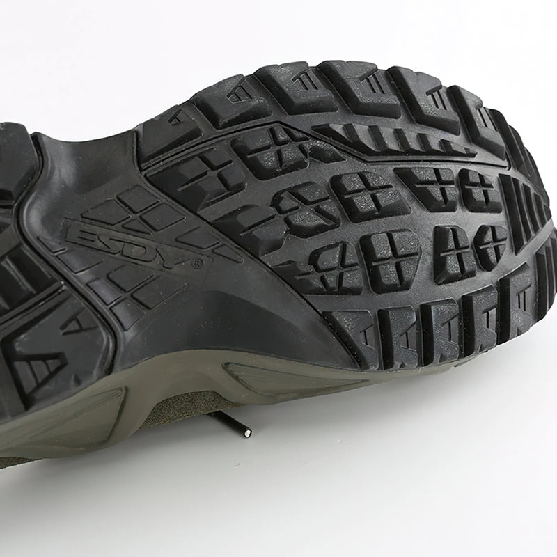Close-up view of the durable non-slip sole of military combat shoes for men, perfect for climbing and hiking.