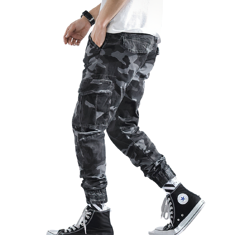 Military Cotton Cargo Pants for Men / Alternative Style Comfortable Camouflage Trousers - HARD'N'HEAVY