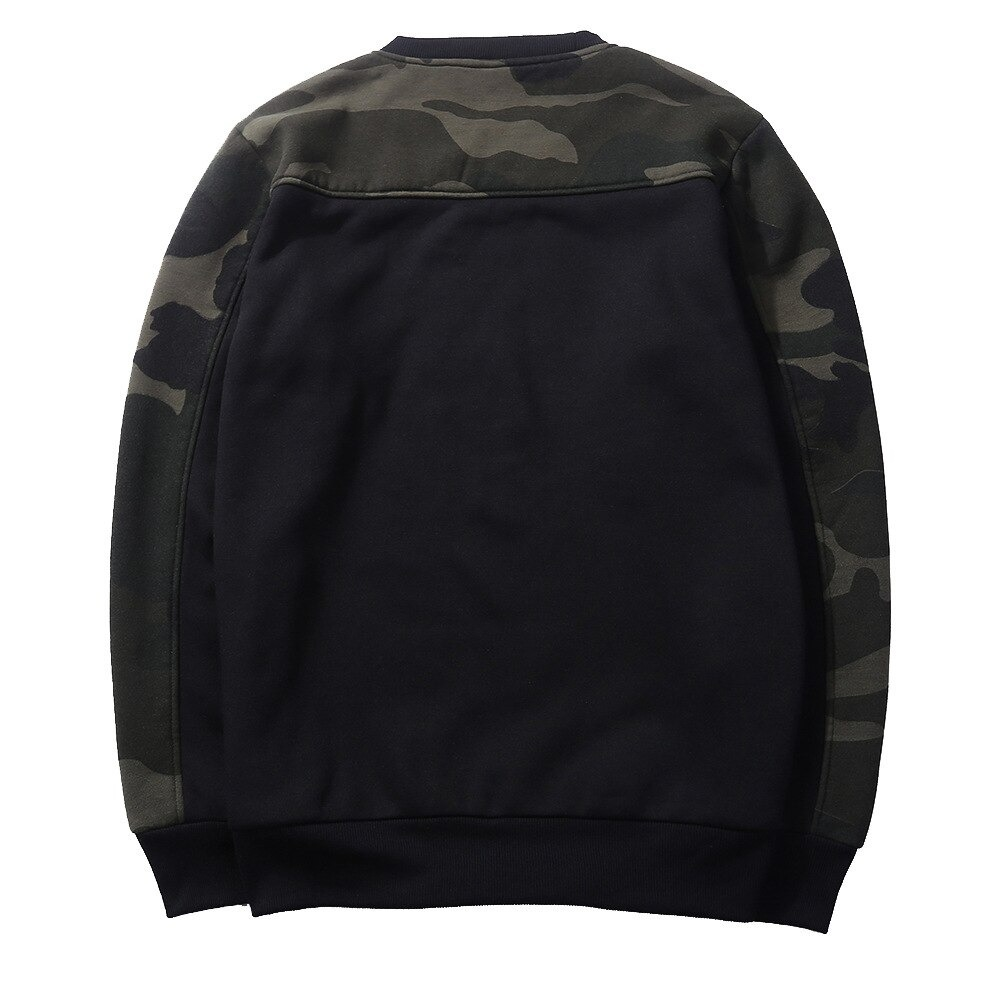 Men's camouflage sweatshirt featuring a stylish military design, perfect for cool, casual wear.