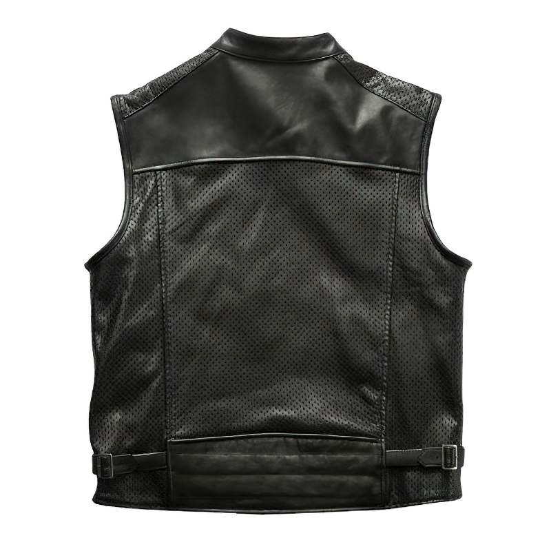Chaleco de cuero para moto para hombre  Motorcycle leather vest, Leather  vest, Leather biker vest