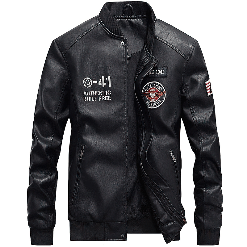 Motorcycle PU Leather Jacket Men Casual Fleece Rock Style Bomber / Rave Outfits - HARD'N'HEAVY
