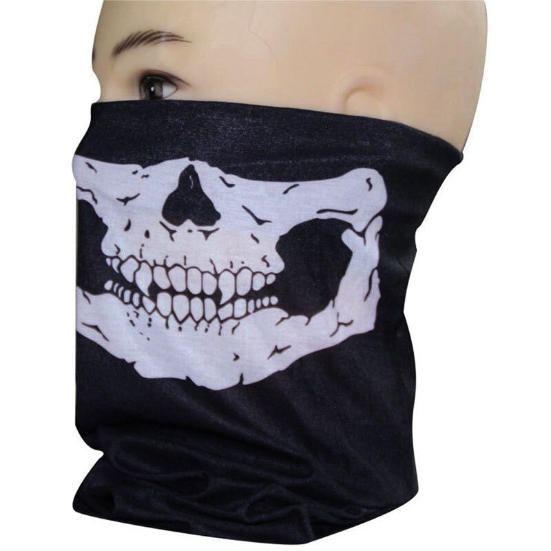 Skull ghost style windproof face mask for outdoor activities, perfect for motorcycle and bicycle riding.