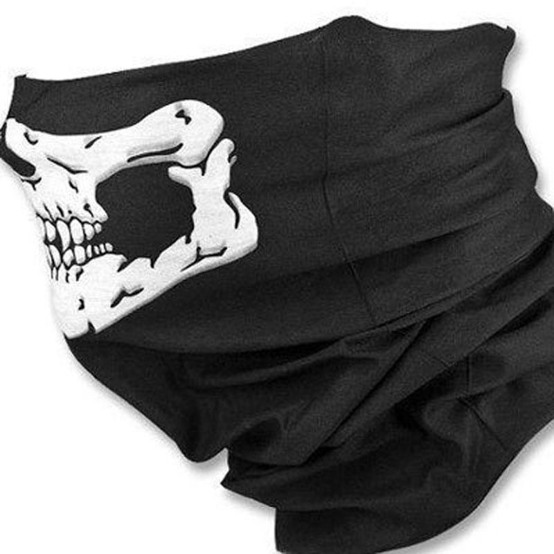 Skull ghost rock style balaclava mask for windproof outdoor activities, perfect for motorcycle and bicycle enthusiasts.