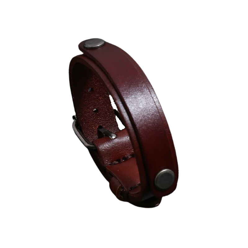 Multi-Layer Wide Bracelet with Genuine Leather / Punk style Jewelry for Women and Men - HARD'N'HEAVY